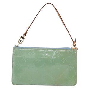 LOUIS VUITTON Monogram Vernis Lexington Pouch Baby Blue M91011 LV Auth 154849